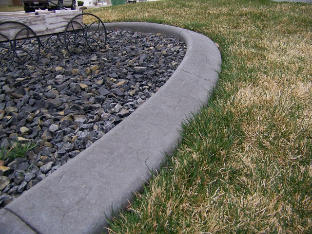 Slant Curb with Slate Stamp